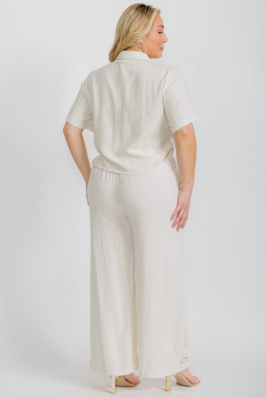 Plus Size Set, Linen Fabric
