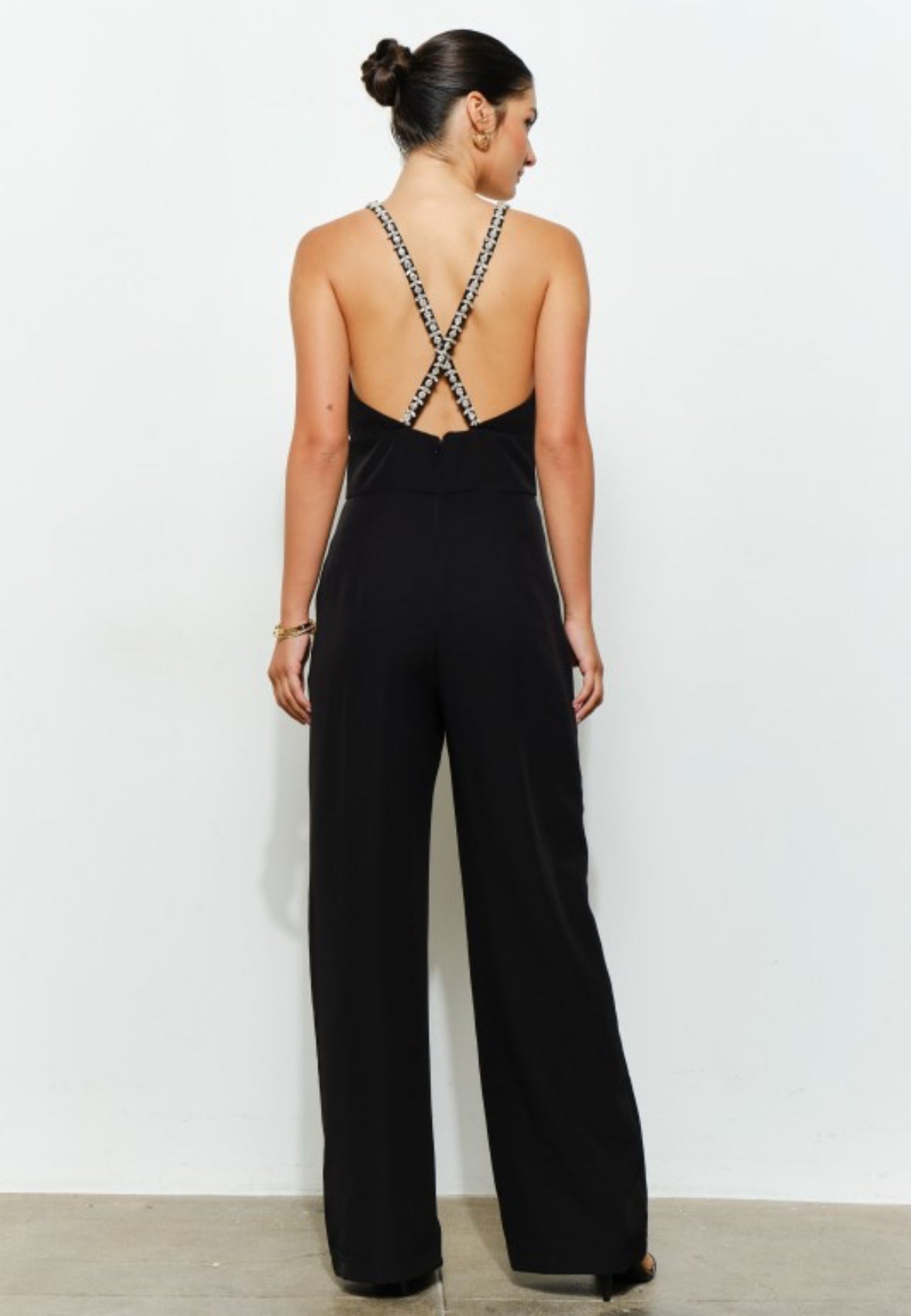 Jumpsuit Negro con Pedrería