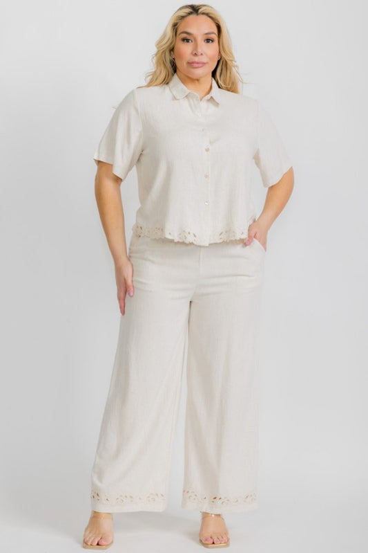 Plus Size Set, Linen Fabric